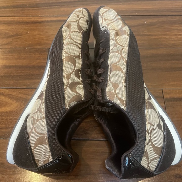 Coach Brown C Fabric Sneakers with Suede Detail Size 10 - Picture 6 of 8